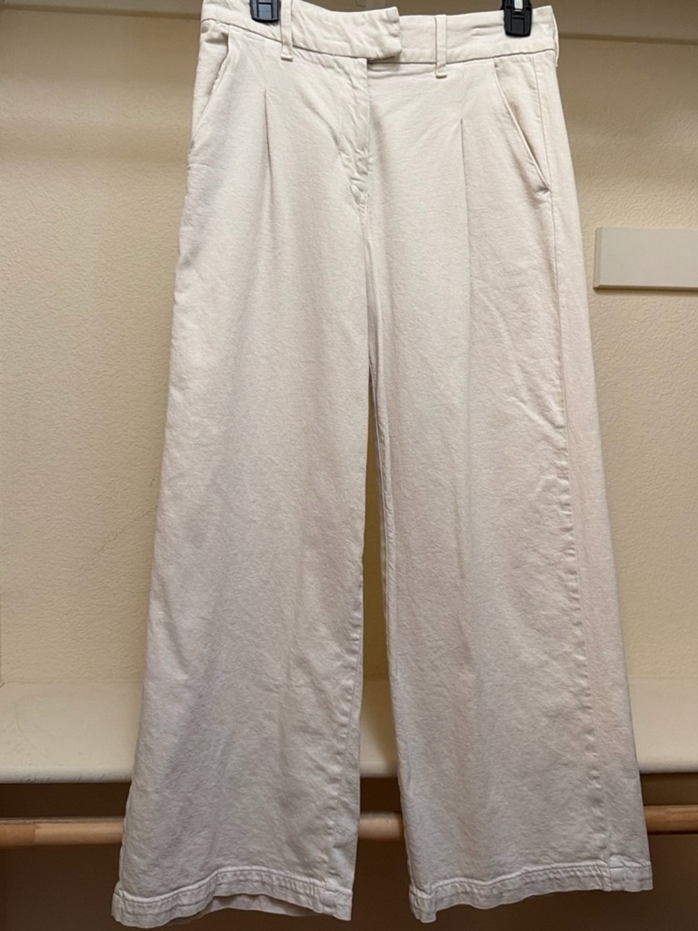 American Eagle Cream Wide Leg Trousers